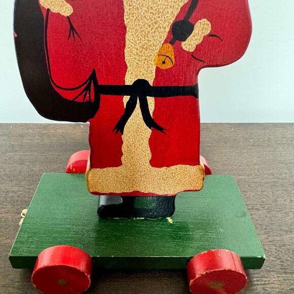 Vintage Santa Claus Pull Toy Wooden Christmas Nostalgic St. Nick - Picture 7 of 15